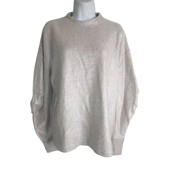 Anthropologie Mustard Seed Metallic Long Sleeve Sweater Women‎ S NEW - Picture 1 of 8